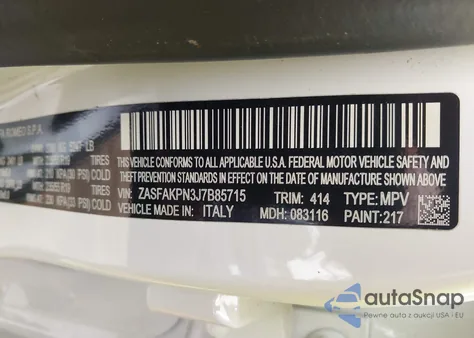 2018 Alfa Romeo Stelvio Sport Awd from USA, damaged, VIN ZASFAKPN3J7B85715